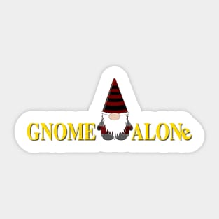 Gnome Alone Christmas Funny Holiday Elves Sticker